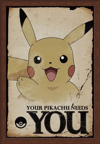 Framed Framed Pikachu Needs You - Pokemon