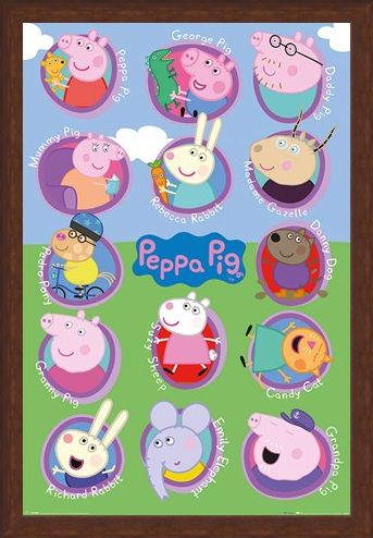 Framed Framed Lots Of Friends - Peppa Pig Multi Characters