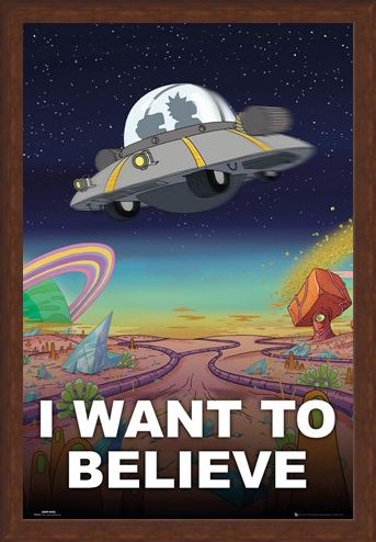 Framed Framed I Want To Believe - Rick And Morty