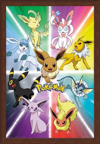 Framed Framed Eevee Evolution - Pokemon