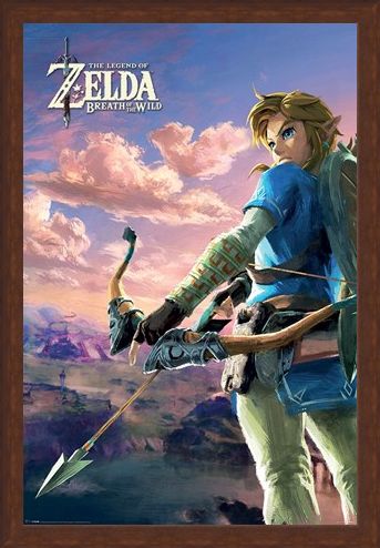 Framed Framed Breath of the Wild Hyrule Scene Landscape - The Legend of Zelda
