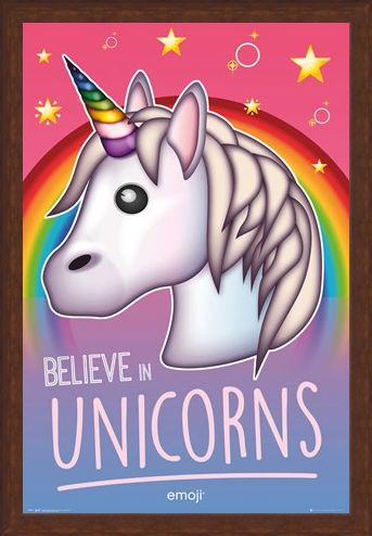 Framed Framed Believe In Unicorns - Emoji