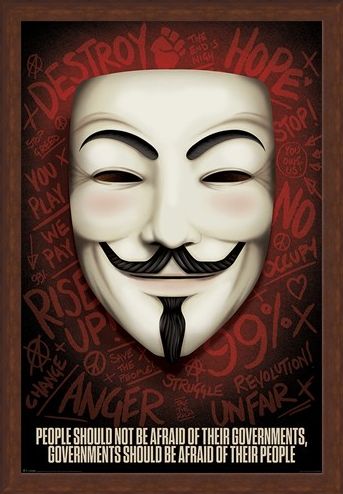Framed Framed Governments Should Be Afraid Of Their People - V for Vendetta