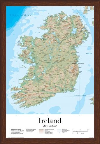 Framed Framed Emerald Isle - Map Of Ireland