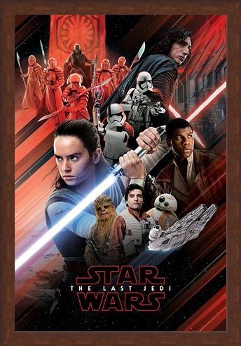 Framed Framed The Last Jedi Red Montage - Star Wars