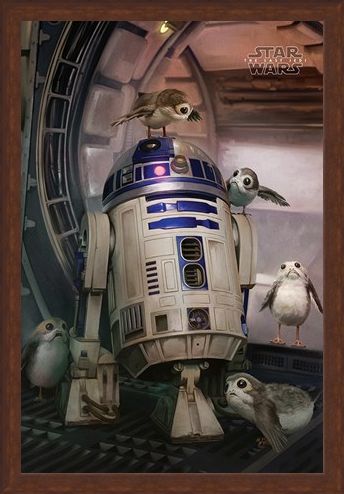 Framed Framed R2-D2 & Porgs - Star Wars The Last Jedi