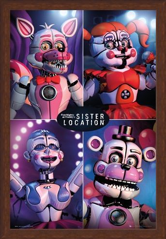 Framed Framed Sister Location Quad - Five Nights at Freddy's