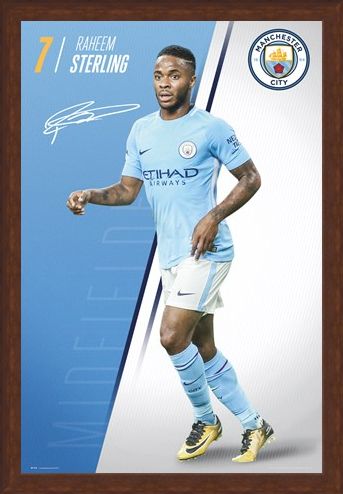 Framed Framed Sterling 17-18 - Manchester City