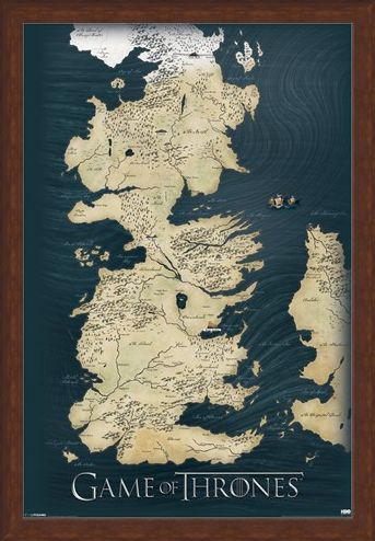 Framed Framed The Seven Kingdoms of Westeros Map - Game of Thrones