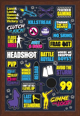 Framed Framed Eat, Sleep, Loot, Repeat - Battle Royale Infographic
