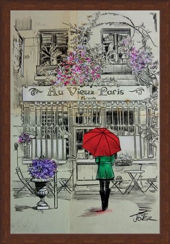 Framed Framed Au Vieux Paris - Loui Jover