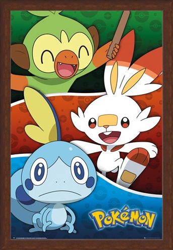 Framed Framed Galar Starters - Pokemon