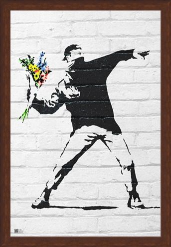 Framed Framed Flower Bomber - Banksy