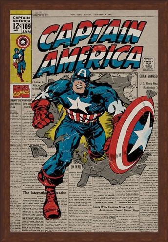 Framed Framed A True Marvel Hero - Captain America