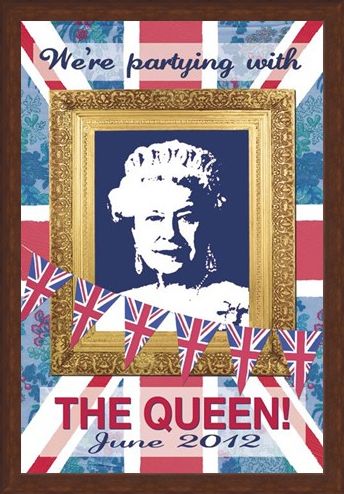 Framed Framed We're Partying with The Queen - Martin Wiscombe