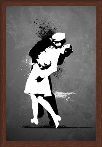 Framed Framed War's End Kiss - Love in Black and White