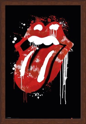 Framed Framed Graffiti Lips - The Rolling Stones