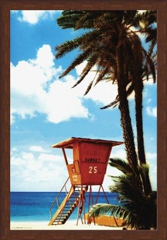 Framed Framed Lifeguard Hut - Paradise