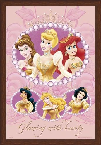 Framed Framed Glowing with Beauty - Walt Disney Princesses