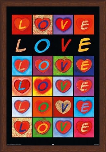 Framed Framed Love Hearts - Love Collage