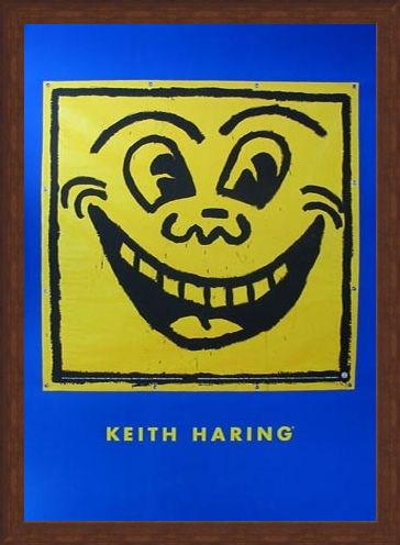 Framed Framed Untitled (Happy Face) - Keith Haring