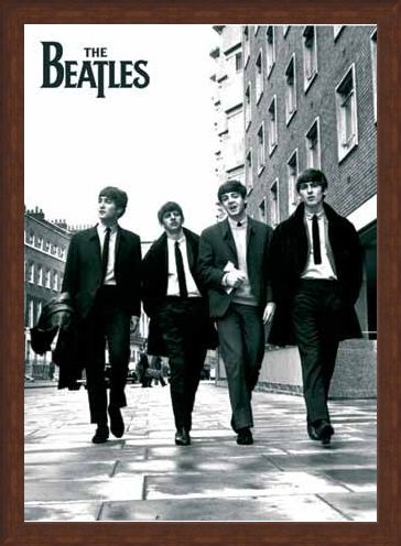 Framed Framed Beatles In London, Black and White Photo - The Beatles