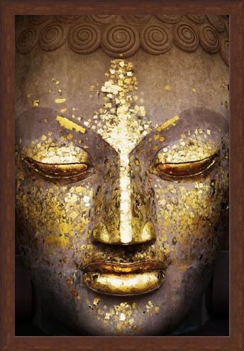 Framed Framed Speckled in Gold - The Face of the Buddha