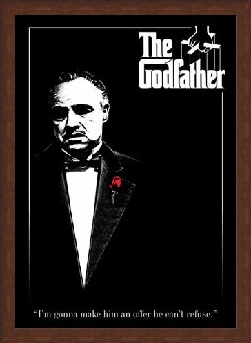 Framed Framed Don Vito Corleone with a Red Rose - The Godfather