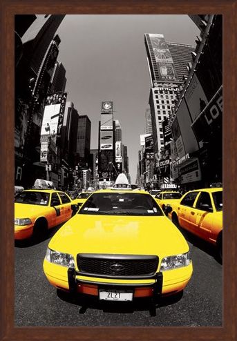 Framed Framed Yellow Cabs - New York City
