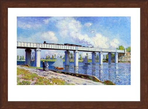 Framed Framed The Railway Bridge to Argenteuil - Claude Monet