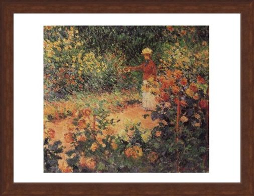 Framed Framed Artist in the Garden of Giverny - Claude Monet