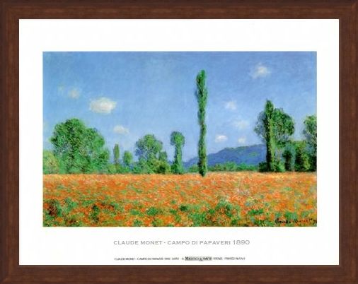 Framed Framed Poppy Field - Claude Monet
