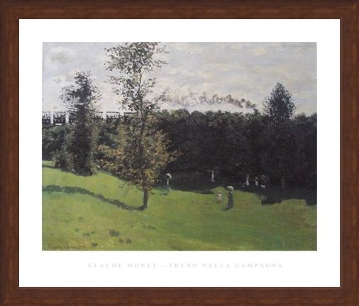 Framed Framed Train in the Countryside - Claude Monet