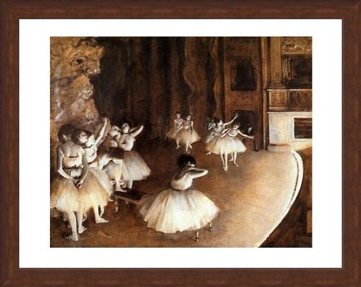 Framed Framed The Rehearsal on Stage - Edgar Degas