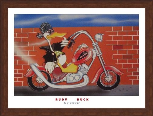 Framed Framed The Rider - Rudy Duck by G Servello