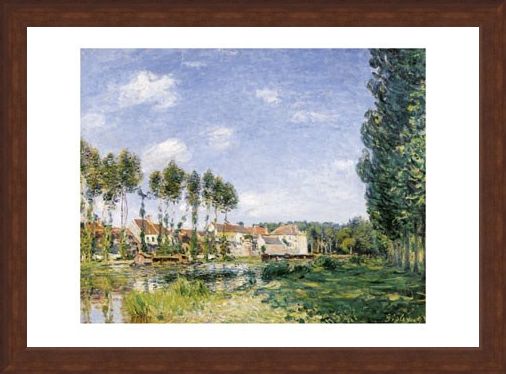 Framed Framed Moret, On the Banks of the Loing - Alfred Sisley
