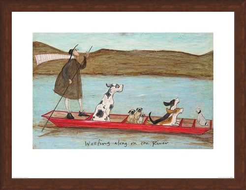 Framed Framed Woofing along on the River - Sam Toft