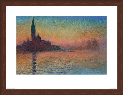 Framed Framed Sunset in Venice - Monet