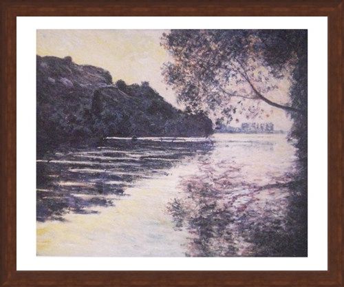 Framed Framed Effect of the Sun on The Seine - Claude Monet