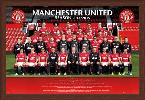 Framed Framed Team Photo - Manchester United 2014/15