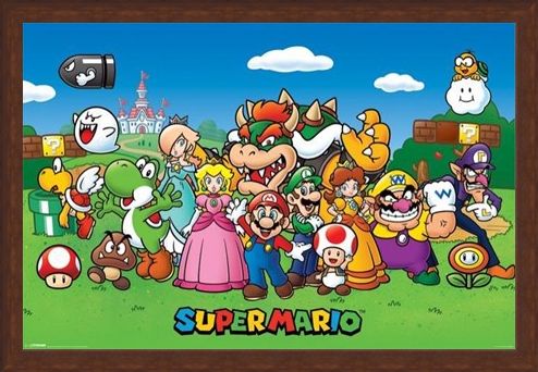 Framed Framed Super Mario Collage - Mushroom Kingdom