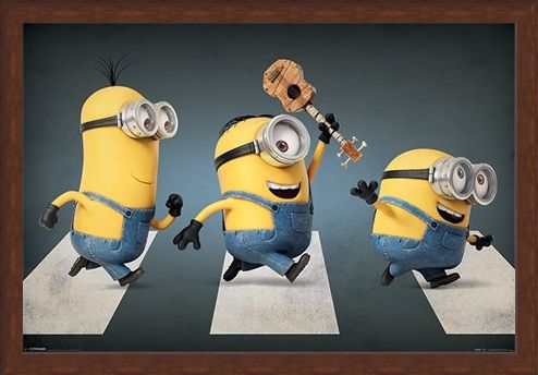 Framed Framed Minions Abbey Road - Stuart, Kevin and Bob