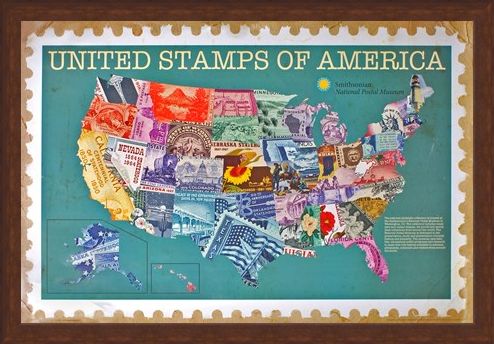 Framed Framed United Stamps Of America - The Smithsonian Institute
