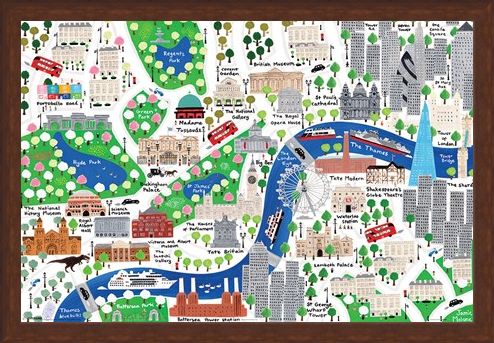 Framed Framed An Alternative Map Of London - Jamie Malone