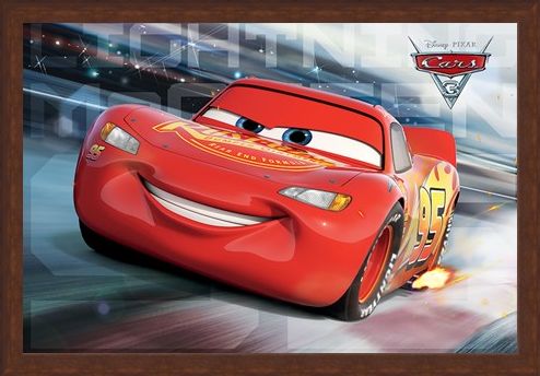 Framed Framed Lighting McQueen - Race Time - Cars 3