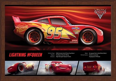 Framed Framed Lightning McQueen Stats - Cars 3