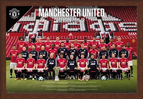 Framed Framed Team Photo 17-18 - Manchester United