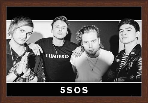 Framed Framed Group Black and White - 5 Seconds Of Summer