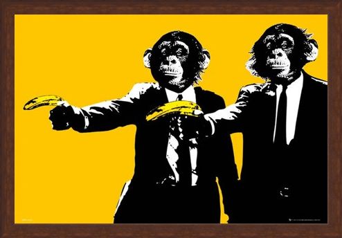 Framed Framed Hands Up! - Monkeys With Bananas