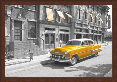 Framed Framed Taxi! - Yellow Cab In Manhattan